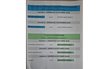 CDC division3 DouaisisPétanque 2 et 3