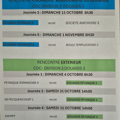 CDC division3 Douaisis Pétanque 2 et 3