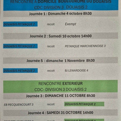 CDC division3 Douaisis Pétanque 2 et 3